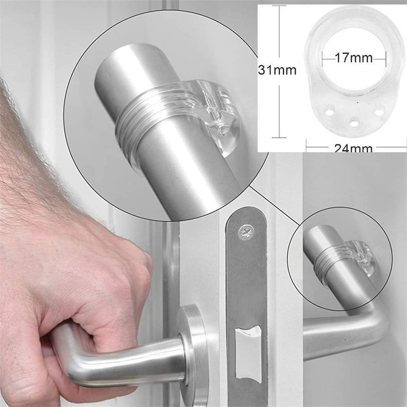 3pcs Door Stopper Transparent Silica Gel Door Handle Buffer Wall