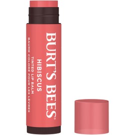 Burt's Bees Lip Tint Balm for Valentine's Day, with Long Lasting 2 in 1 Duo Tinted Balm Formula, Color Infused with Hydrating Shea Butter for a Natural Looking Buildable Finish, Hibiscus (1-Pack)