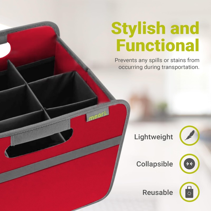 meori 9-Bottle Wine Carrier | Hibiscus Red Solid (B100341)