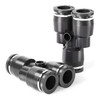 TAILONZ PNEUMATIC Black 8MM OD Y Spliter Plastic Push to