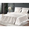 Satin Sheets Twin Size（3pieces, Ivory White） for Kids Super Soft