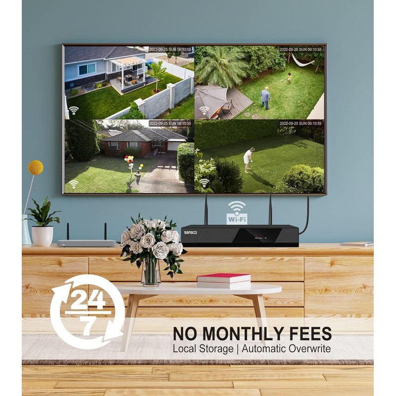 Sansco 6MP Wireless Home CCTV System WIFI PTZ 2-Way Audio