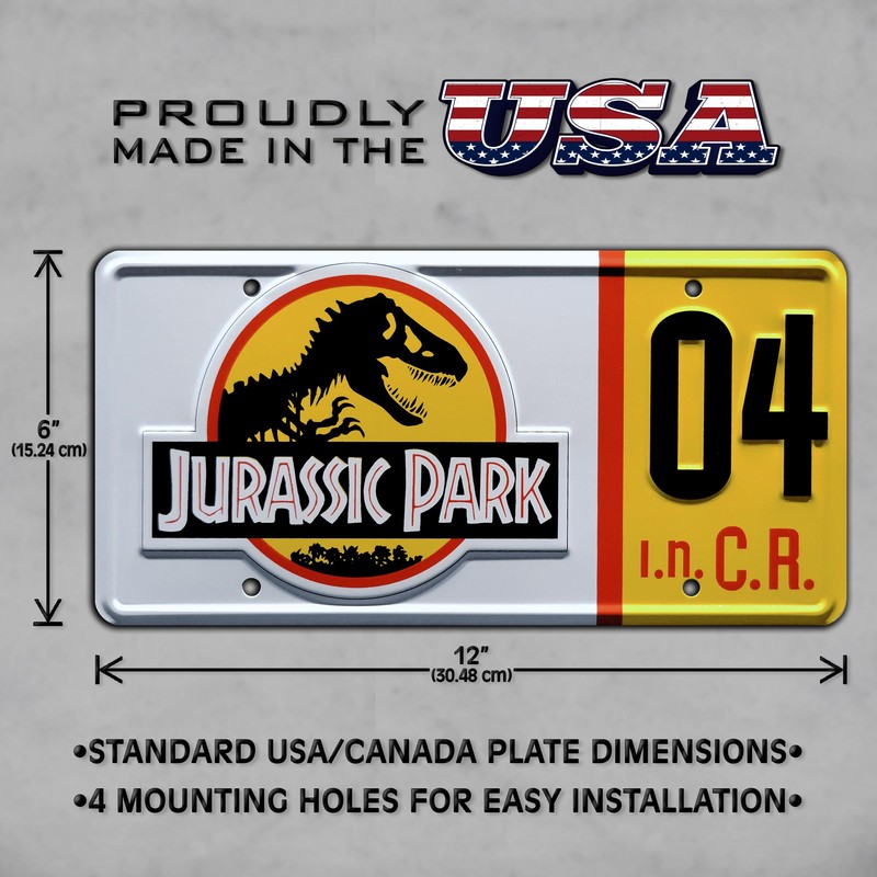 Jurassic Trilogy | Explorer #04 | Metal Stamped License Plate
