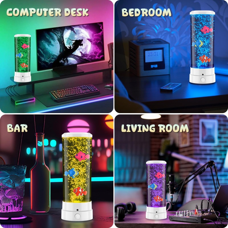 weneasker Sensory Fish Lamp with 16 RGB Colors, Silent Operation,