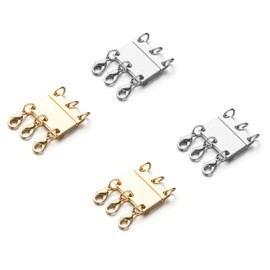 Zpsolution Locking Magnetic Triple Necklace Layering Clasp, Separator for Stackable Necklaces and Chains