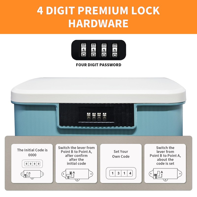 Qiveno Lockable Storage Container Bin, 2.3 Gallon Capacity Organizer Box