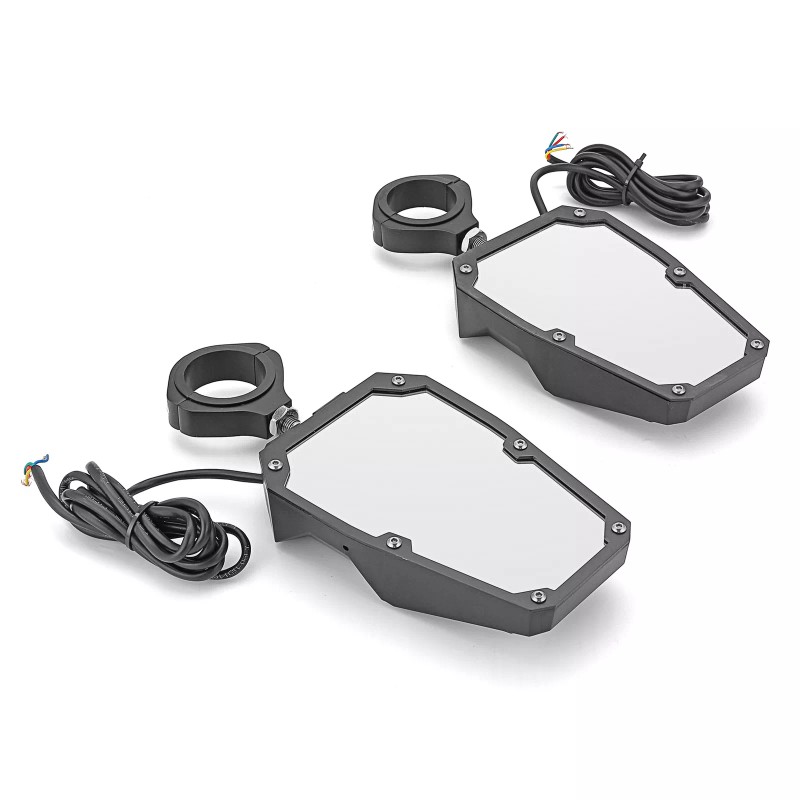 DYSO UTV Rear View Side Mirrors with LED Rock Light