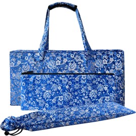 StellarPulse Empty Mahjong Bags for Tiles and Racks – with Integrated Mat Holder, Mahjong Tile Bag and Rack/Pushers Drawstring Bag, Thickened Blue American Mahjong Bag (Case Only)