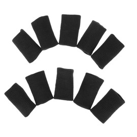 KOMBIUDA Finger Protector Brace for Sports 10pcs Elastic Finger Sleeves Black Breathable Material Compression Relief for