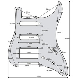 Guyker 11 Hole Guitar Pickguard, Resin Strat ST Style HSS Pick Guard Scratch Back Plate Cover for Electric Guitar Replacement Part, PG004 Purple