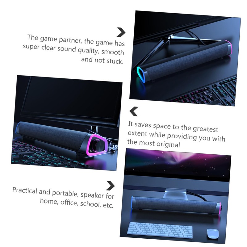 jojofuny Soundbar Box Wired Dual Speaker for Home Office and