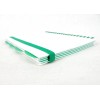 Sweda Wire Bound Notebook w/4 Dividers, White w/Green Accent, Elastic