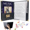 IvyRobes PU Leather Sheet Music Folder Black, 3 Rings Hand