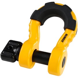 DEWALT DXBC8000 Black/Yellow 3/4" Bow Shackle with 7/8" Pin (10,400 lb Work Strength) - Towing, Winching, Vehicle Recovery