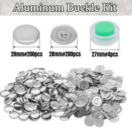200 Sets Cover Button Kit with 4pcs 27mm Button Tools, Self Cover Buttons with Wire Backs Buttons to Cover Fabric for DIY Cloth Home Decor Sewing