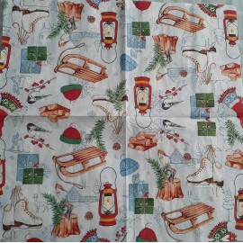 2 individual Paper Decoupage NAPKINS -ORNAMENTS CHRISTMAS TOYS