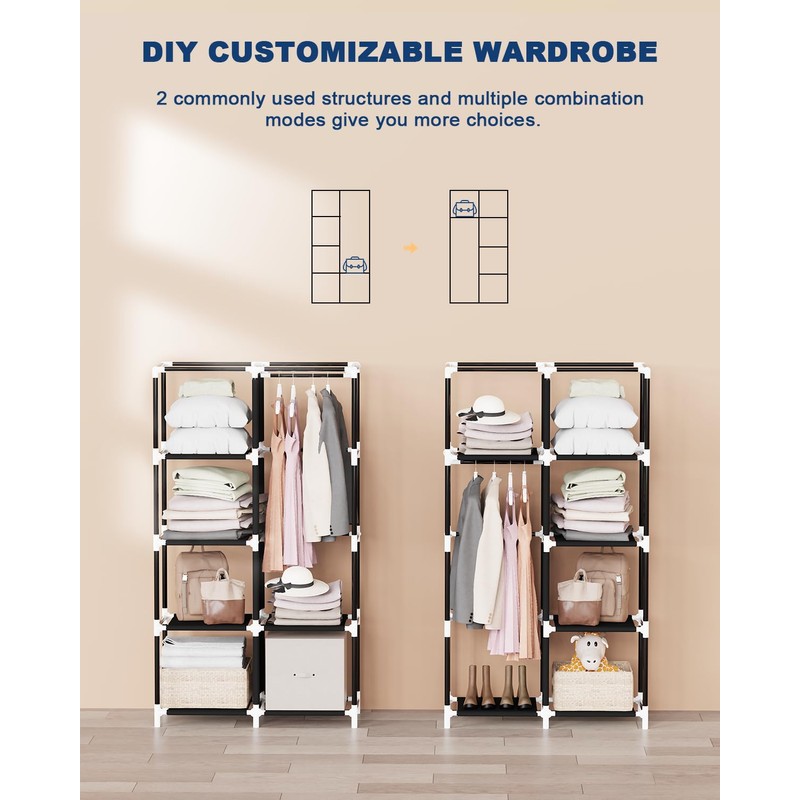 Mavivegue Portable Closet,Wardrobe Closet,Wardrobe,Portable Closets for Hanging Clothes,for Bedroom and