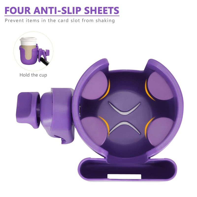 Suranew Adjustable Stroller Cup Holder with Phone Holder for Baby