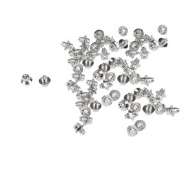100pcs 7mm/0.28in Wheel Rivets Nuts Rim Spike Wheels Rims Lip Screw Bolt Tires ABS Plastic Alloy Studs Cap Car Styling Tunning (Chrome Silver Color 100pcs)