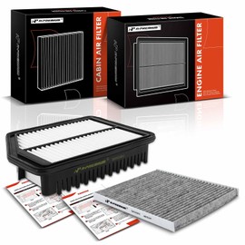 A-Premium 2-PC Engine & Cabin Air Filter with Activated Carbon Compatible with Kia Forte/Forte Koup 2013 2.0L, Sportage 2011-2016 2.4L & Hyundai Tucson 2010-2015 2.0L 2.4L