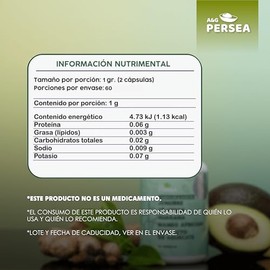 A&G PERSEA Cápsulas a base de té verde con jengibre, extracto de aguacate, ingredientes naturales, 60 CÁPSULAS