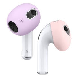 elago 2 Paar 2 Farben Ersatz-Ohrstöpsel Kompatibel mit Airpods 3 [Fit In The Case] Anti-Rutsch Premium-Silikonhülle Kompatibel mit Airpods 3. Generation (Rosa/Violett)