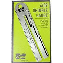HAAG 4/09 Shingle Gauge, Roof Shingles Measuring Tool, Roofing Tools and Equipment, Roofing Tools, Measures and Analyze The Thickness of Shingle, and correlates That Thickness to Warranty Level