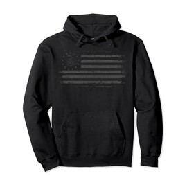 Gadsden Snake, Betsy Ross Flag - 13 Colonies, Tactical Black Pullover Hoodie
