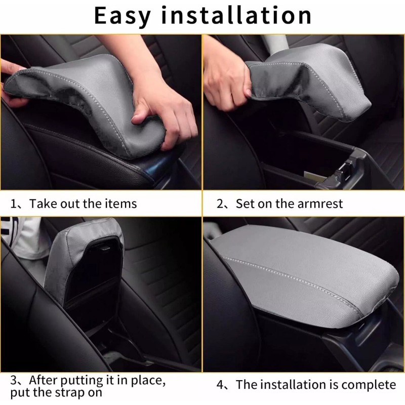 JXAUTOPART Car Center Console Box Armrest Cover Pad Faux For