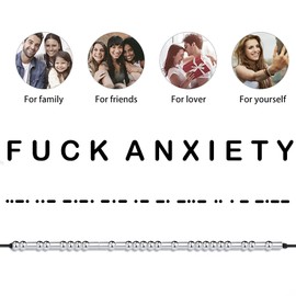 Gleamart * Anxiety Adjustable Morse Code Bracelet Inspirational Secret Message Bangle Present for Friend Sister Mother Wife