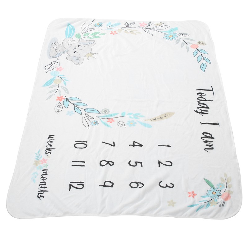 Flannel Baby Monthly Milestone Blanket Infant Growth Memory Blanket Photography