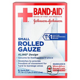 Johnson & Johnson Red Cross First Aid Rolled Gauze 2"x2.5 yds, Pack of 5