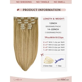 Loveline Clip in Hair Extensions Real Human Hair, 100% Remy Human Hair Extensions Clip Ins for Women, 7Pcs 22Inch 120g, Light Blonde Highlighted Golden Blonde