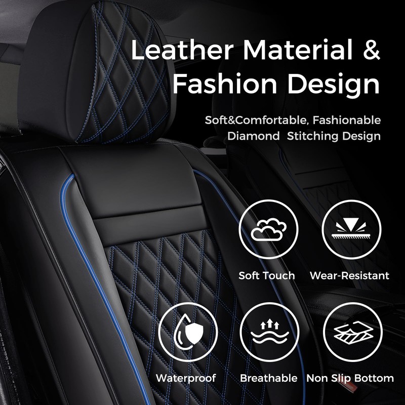 Huidasource Front Car Seat Covers, Leather Car Seat Cushion, Automotive