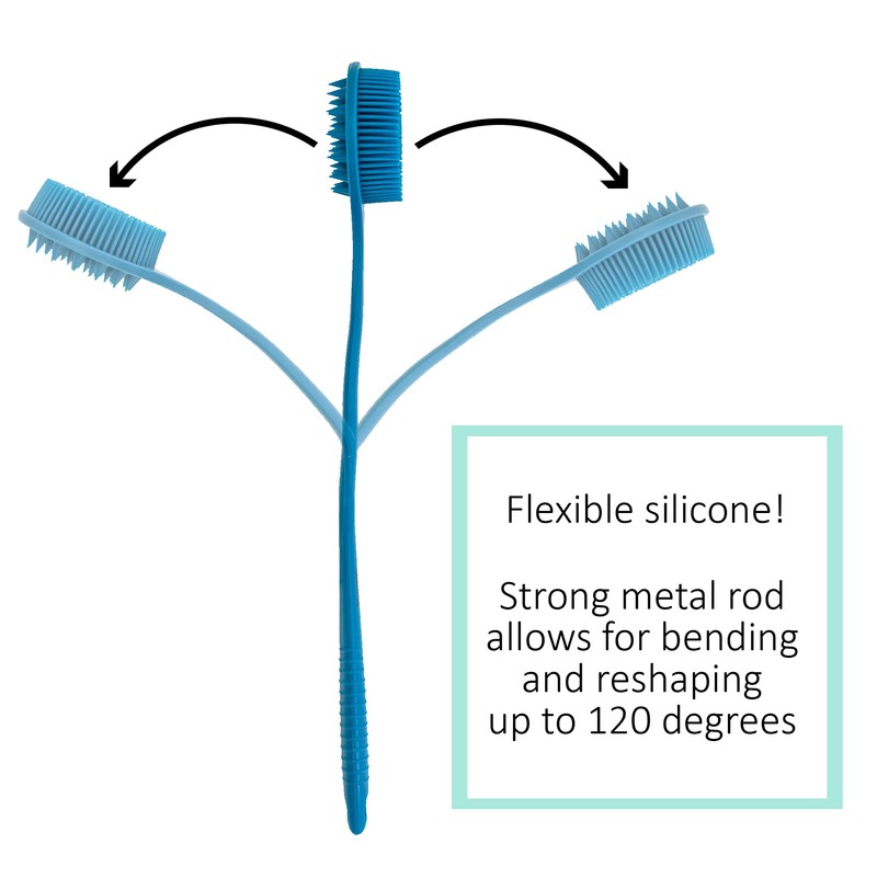 EOT Wellness Bendable Long Handled Silicone Back & Scalp Scrubber