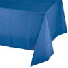 ROYAL7 3 Pack Blue, Rectangle Disposable Plastic Tablecloth for Picnic,