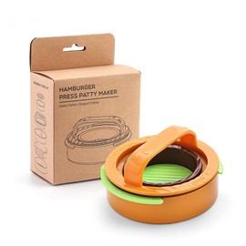 Burger Press - 6 in 1 Non-Stick Burger Press, Patty Maker Set, Fillable Burger Press, Steak Mould with ABS Handle for Delicious Hamburgers, Cheeseburgers and BBQ (Burger Colour)