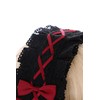 C-07-3 Black Red Maid Lolita Headband with Bow Gothic Hair