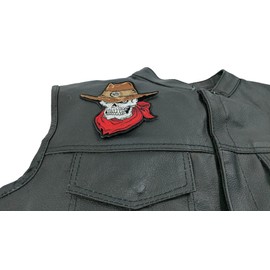 Cowboy Skull Patch, Biker Skull Patches (P3786)