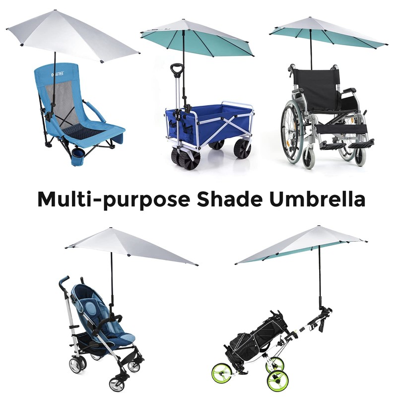 G4Free UPF 50+ Adjustable Beach Umbrella XL with Universal Clamp