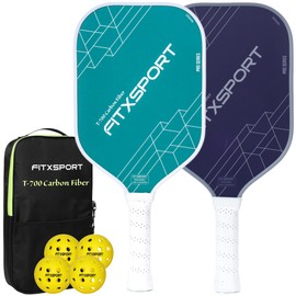 Carbon Filber Pickleball Paddle Set of 2 – USAPA Carbon Fiber 16mm Paddles with Bag & 4 Indoor Pickleballs | Cute Pickleball Gift for Women, Girls, Kids | Lightweight Racket for Pickleball Training