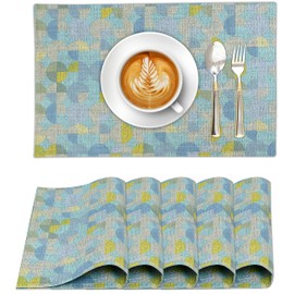 Ruvanti Placemats 100% Cotton 13x19 Inch, Dining Table Placemats Set of 6, Modern Place Mats for Dining Table Decor, Kitchen & Table Linens, Coffee Mat for Christmas Dinners - Quarterly