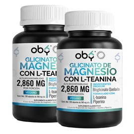 Glicinato De Magnesio Con L Teanina 3120mg Por Porción | Maxima Absorción Bisglicinato Mineral Quelado + Aminoacido + Piperina | Oby Glycinate Magnesium Complex | Vitaminas Mujer Hombre | 120 Capsulas (240 cápsulas)