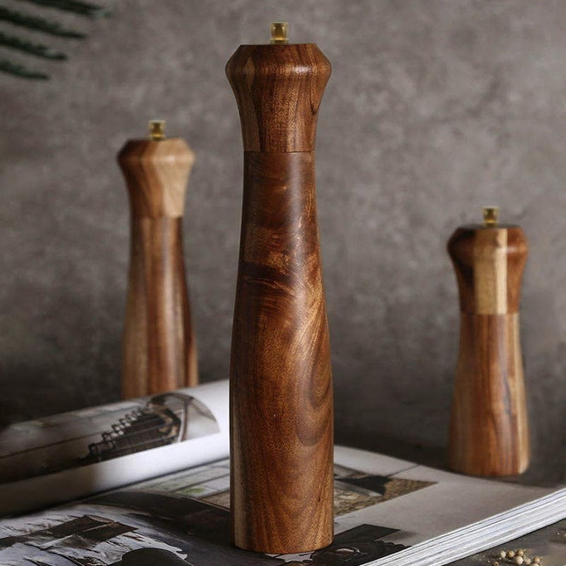 Wooden Salt and Pepper Grinder Set,Manual Salt and Pepper Mill,Acacia