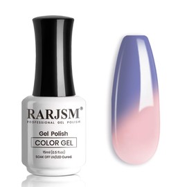 RARJSM Color Changing Gel Nail Polish Gray Blue to Translucent Light Pink 15ML Mood Temperature Change Gel Polish Soak off UV Thermal Gel Nail Polish for DIY Manicure Home Salon Nail Art