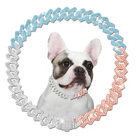 Cadena de metal de diamantes cubanos para perros con hebilla segura para perros grandes y medianos