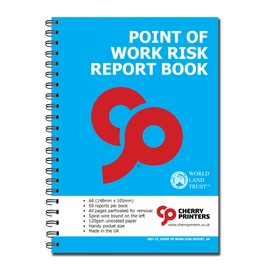 Cherry Point of Work Risk Report/Assessment Book A6 (105 x 148 millimetres) Pocket Size 50 Perforate Pages per Book for Easy Removal