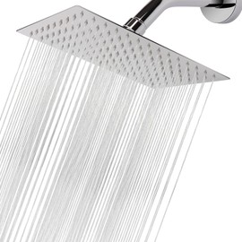 Rain Shower head, NearMoon High Flow Stainless Steel Rainfall ShowerHead, High Pressure Design, Awesome Shower Experience Even At Low Water Flow (12 Inch Rectangle, Chrome Finish)