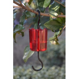 VIMOA Hummingbird Feeders Accessory Hooks Hanging Moats Hummingbird Feeder Insect Guard, 2-Pack, Red
