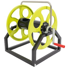 Garden Hose Reel Heavy Duty, Floor/Wall Mount Metal Hose Reel for 5/8" Hose Reel, Holds up to 328-Feet（Hose not included）